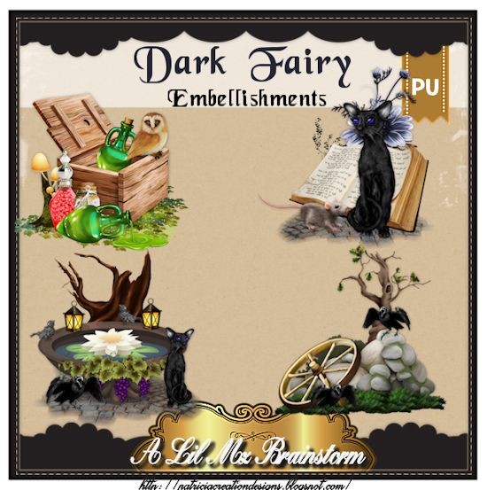 LMB Dark Fairy Embellishments PU
