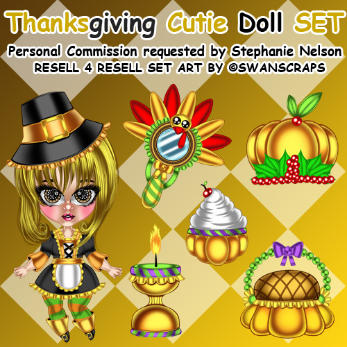 LMB Swan Scraps Thanksgiving Cutie Doll R4R